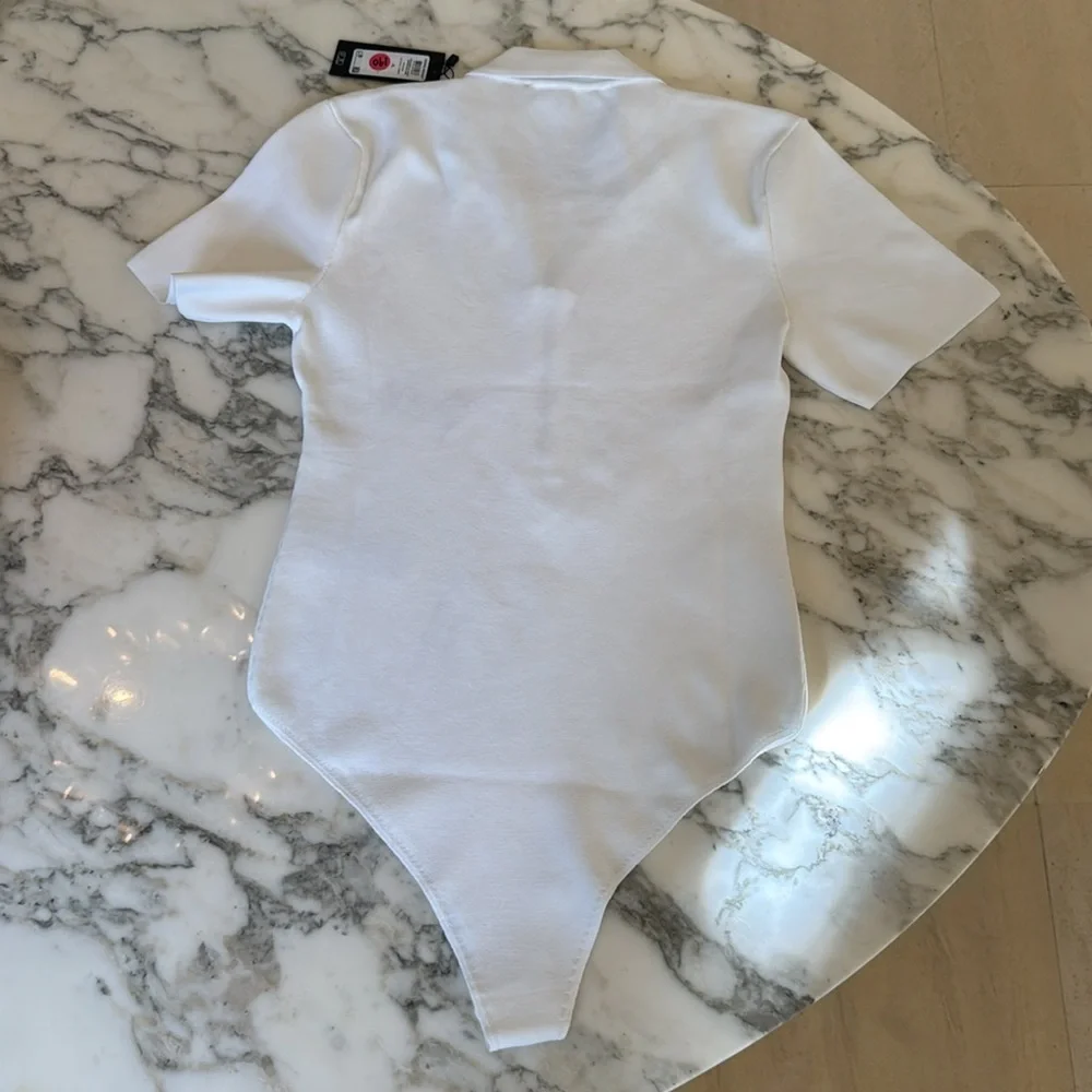 NWT Vero Moda Women Ivory White Bodysuit XL Made In Turkey - Picture 7 of 7